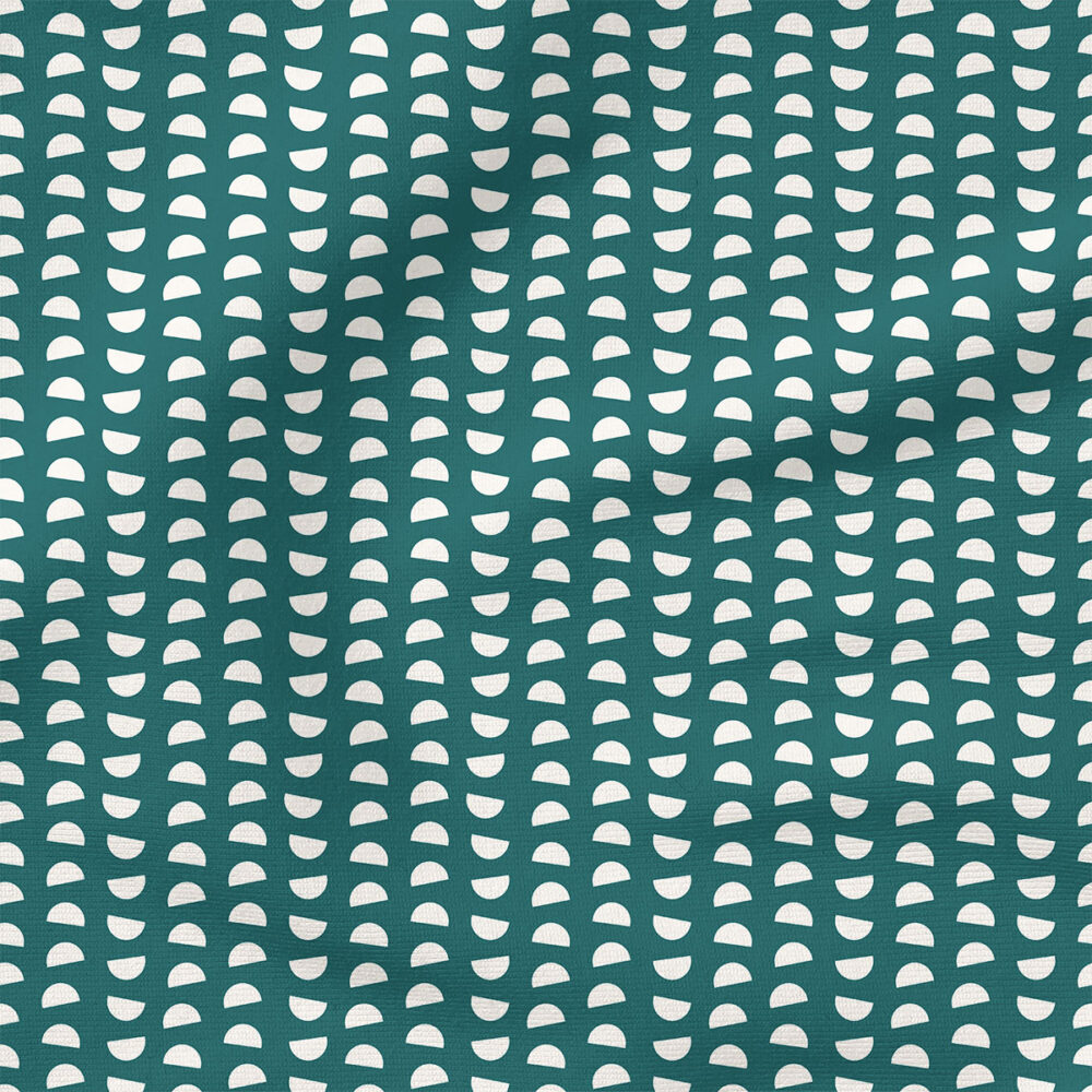 Mushroom Caps (Teal) | Stripes and Shapes Fabric Design | Ashes + Ivy